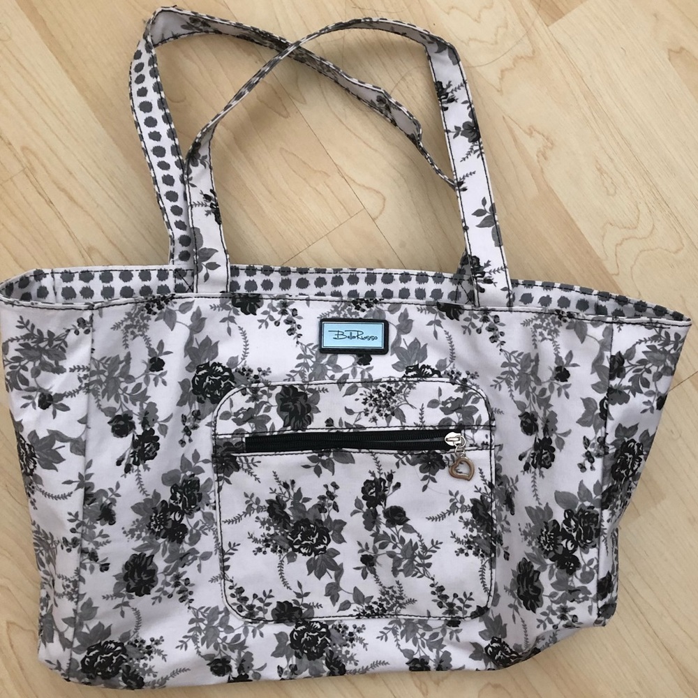 Bella Russo Reversible Floral/ Pokadot Tote bag
